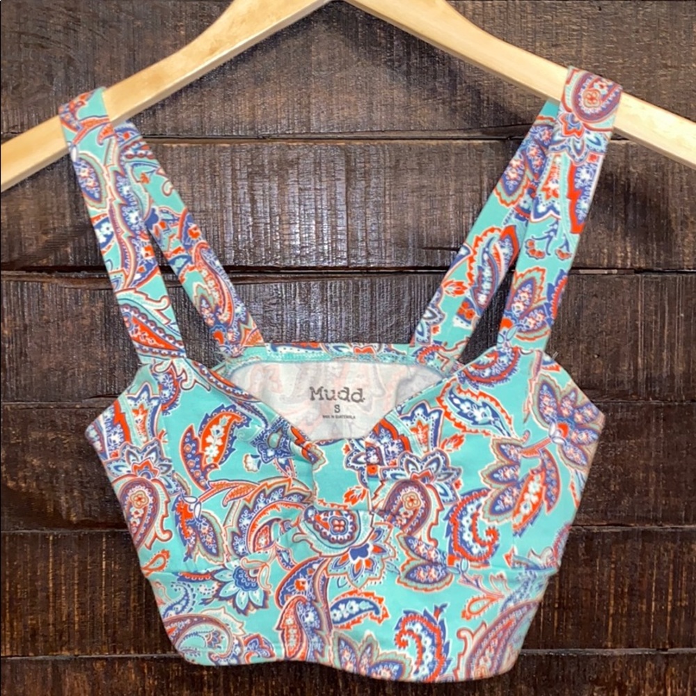 Turquoise Mudd crop top in size S